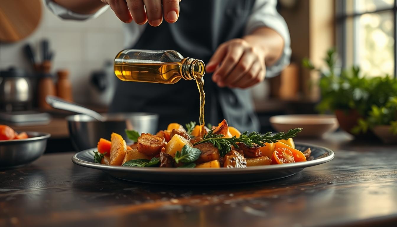 Measured baking ingredients prepared on a counter