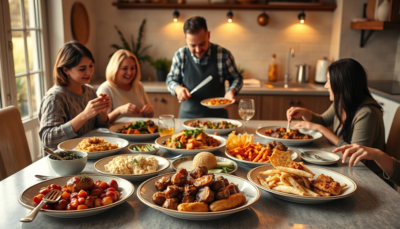 Fresh seasonal ingredients arranged for home cooking